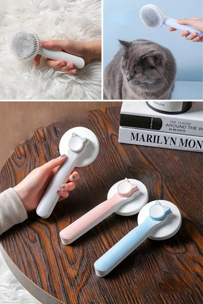 BUFFER® Basmalı Kedi Köpek Tüy Toparlayıcı Masaj Etkili Pet Fırçası - 6