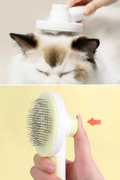 BUFFER® Basmalı Kedi Köpek Tüy Toparlayıcı Masaj Etkili Pet Fırçası - 9