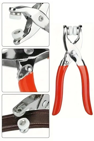 BUFFER® 200 adet Paslanmaz Çelik Çıtçıt ve Pense Seti Metal Çıt Çıt Makinesi - 9