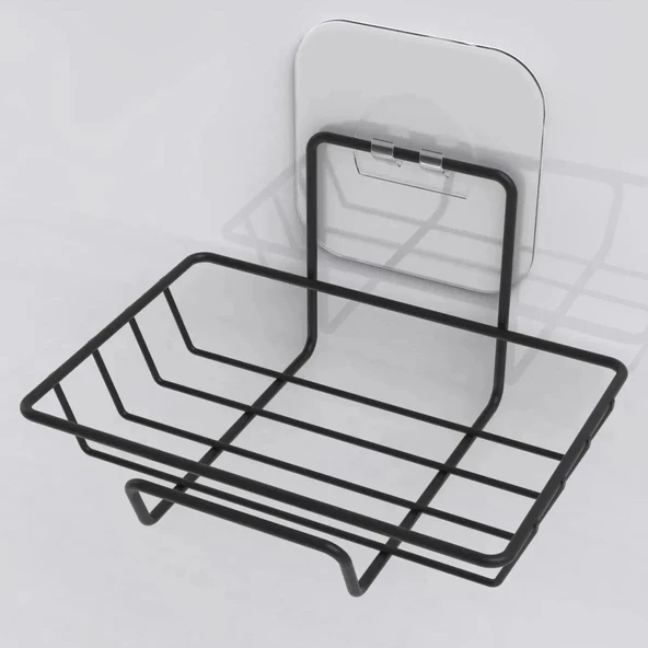 BUFFER®  Kendiliğinden Yapışkanlı Dekoratif Tekli Sabunluk Siyah - 2