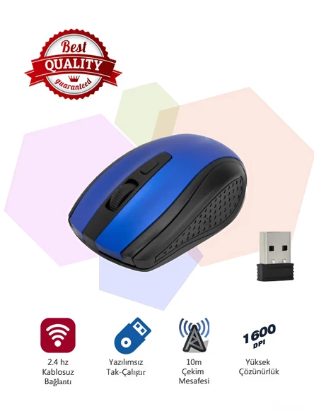 giyitec 1600 Dpı Kablosuz Wireless Optik Mouse MS95 4 Renk