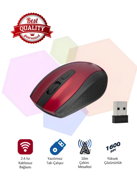 giyitec Kablosuz Wireless Optik Mouse MS 85 1600 dpi 4 Renk