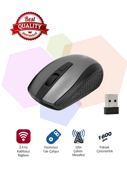 giyitec 1600 Dpı Kablosuz Wireless Optik Mouse MS95 4 Renk