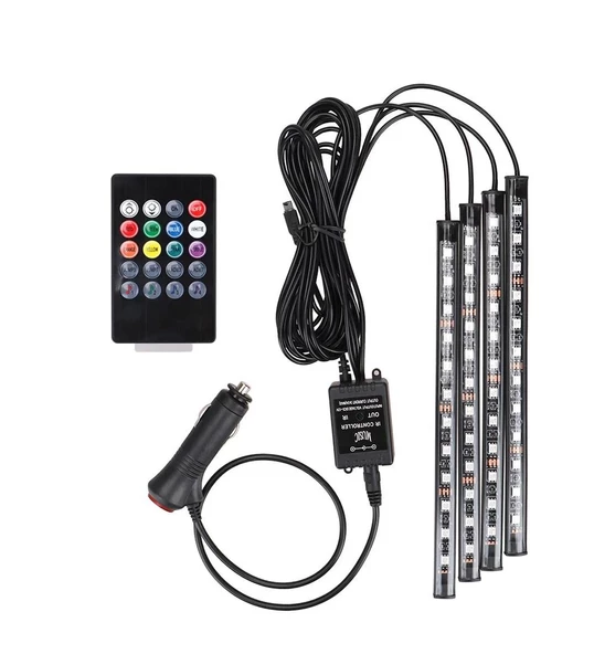 12 Led Ayak Altı Led Lamba Sese Müziğe Duyarlı Esnek Su Geçirmez