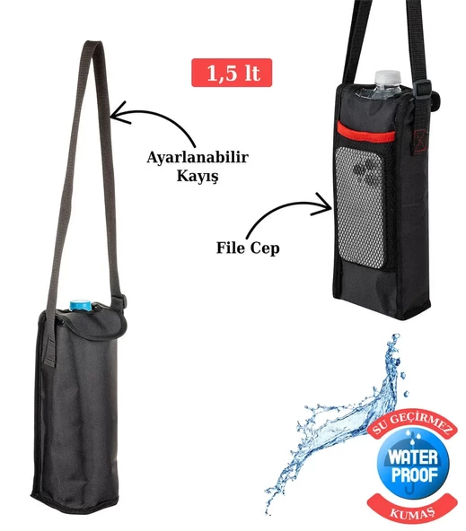Termal Soğutucu Yalıtımlı Su Şişesi Matara Termos Taşıma Çantası 1,5 Lt - 990 - 11