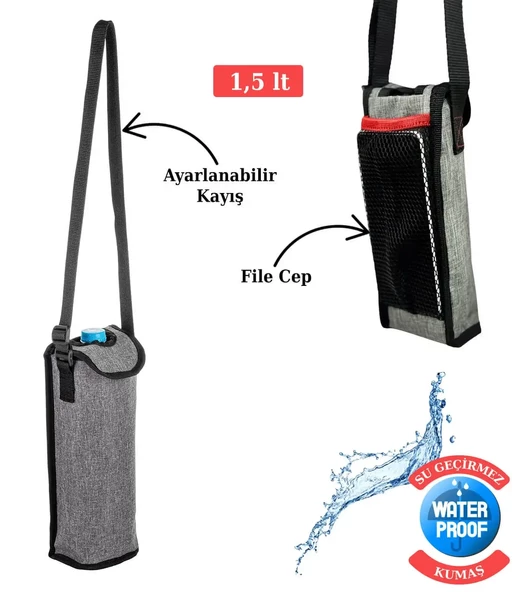 Termal Soğutucu Yalıtımlı Su Şişesi Matara Termos Taşıma Çantası 1,5 Lt - 990 - 5