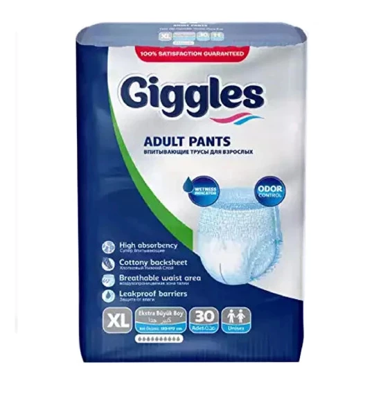 Giggles Külotlu Yetişkin Hasta Bezi Xlarge 30'lu - 4 Paket