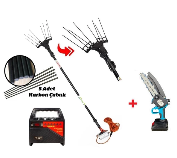 Backer  Zeybek Sensörlü Ve Devir Ayarlı Zeytin Hasat Makinası+Akülü Testere + Akü şarj Cihazı ürün görseli 1