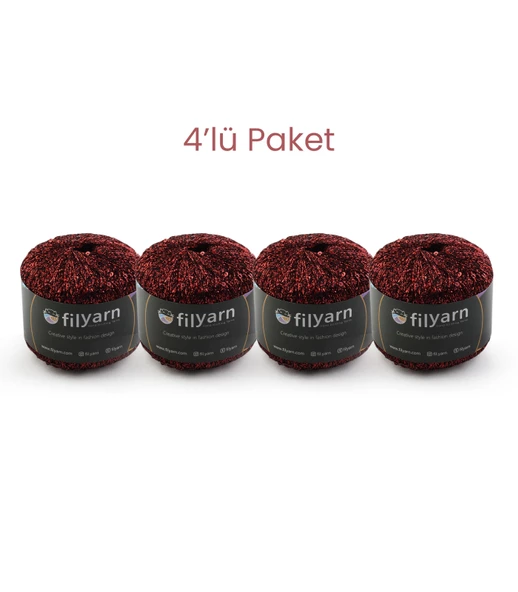 Galaxy 4'lü Simli Pullu Örgü İpi Seti Amigurumi Süsleme İpi Çanta İpi Kombin İpi - 2