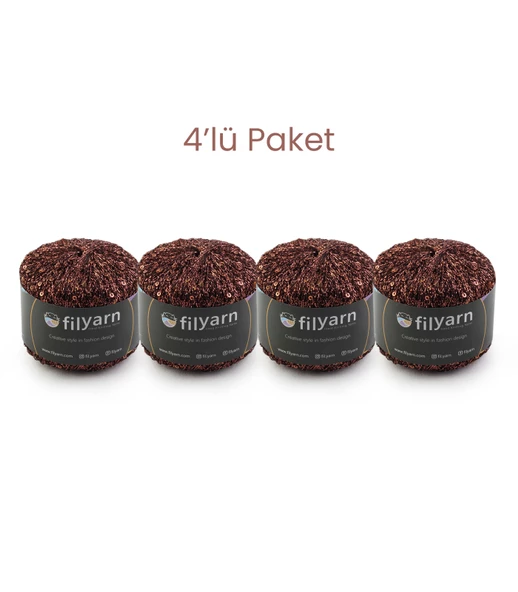 Galaxy 4'lü Simli Pullu Örgü İpi Seti Amigurumi Süsleme İpi Çanta İpi Kombin İpi - 4