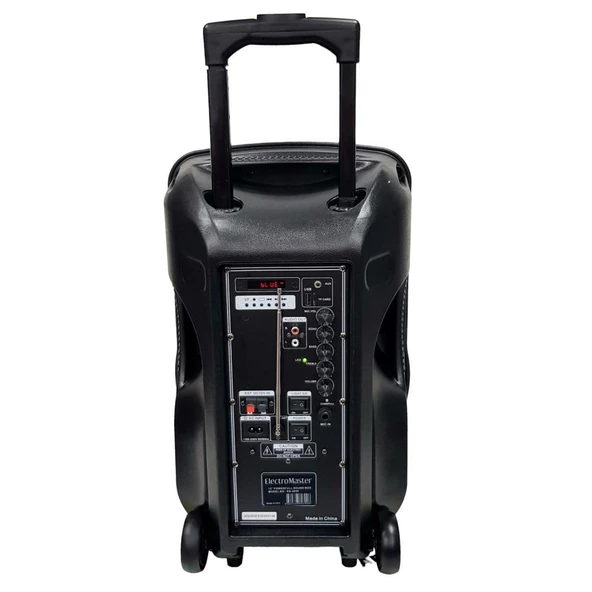ElectroMaster 38cm Portatif Taşınabilir Mikrofonlu Amfili Seyyar Ses Sistemi+ Karaoke - 3