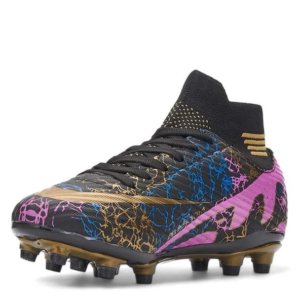 La Liga Erkek 565 Bilekli Çoraplı Krampon Siyah Altın Futbol Ayakkabısı