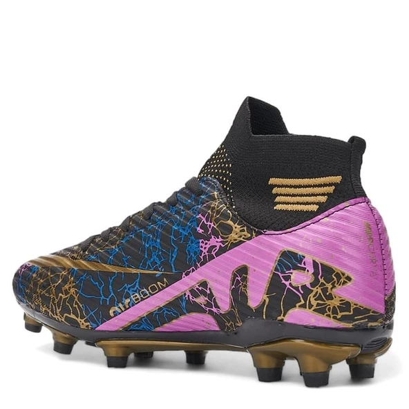 La Liga Erkek 565 Bilekli Çoraplı Krampon Siyah Altın Futbol Ayakkabısı - 4