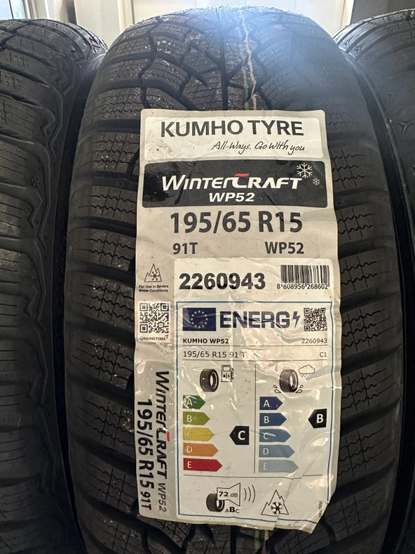 195 65 15 KUMHO TYRE WINTERLRAFT WP52 91 t  üretim 2023) 23cü haftası üretilmiştir