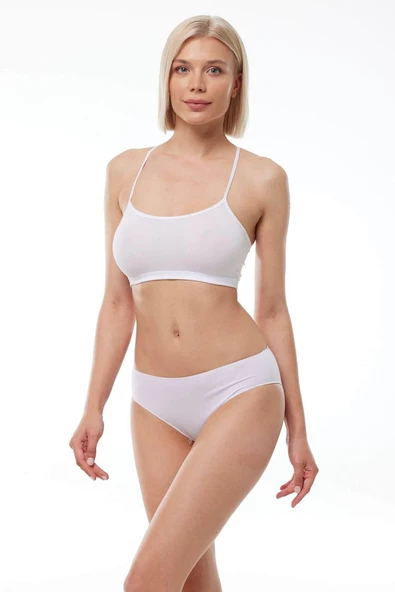 Malabadi 187 2'Li Paket Kadın Modal Ara Bel Dar Kalıp İz Yapmayan Slip & Külot - Resim 8