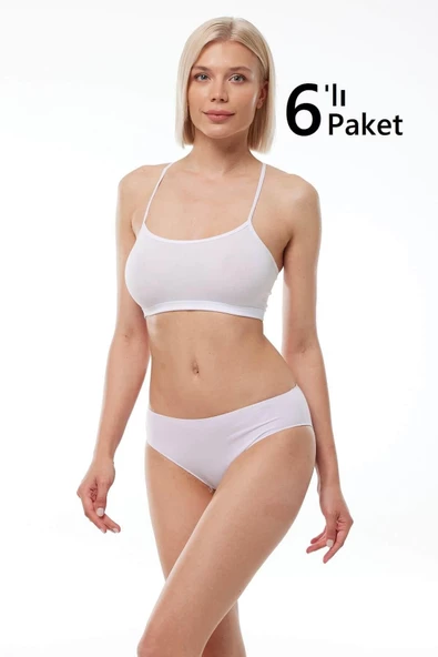 Malabadi 187 6'Lı Paket Kadın Modal Ara Bel Dar Kalıp İz Yapmayan Slip & Külot - Resim 11