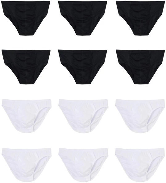 12 Adet Erkek % 100 Pamuk Önyıldız Kom Slip - 3