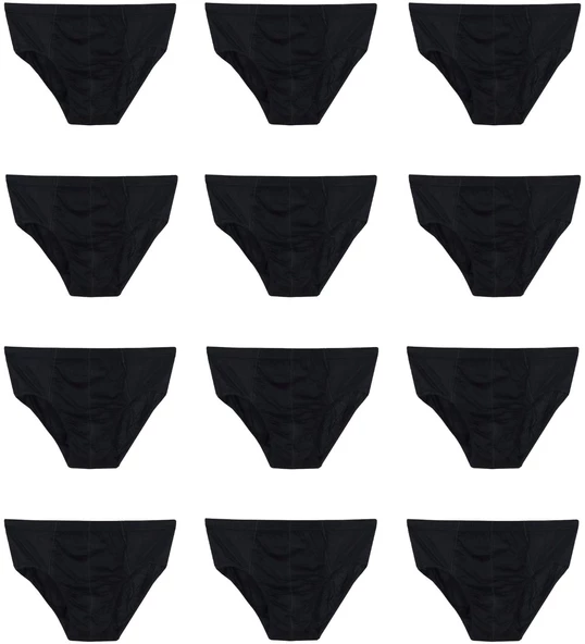 12 Adet Erkek % 100 Pamuk Önyıldız Kom Slip - 4