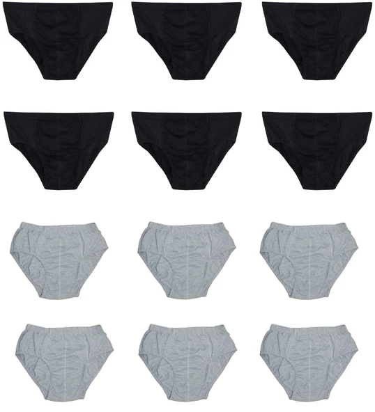 12 Adet Erkek % 100 Pamuk Önyıldız Kom Slip - 2