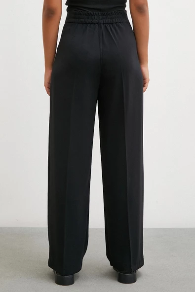 Geniş Paça Pantolon Siyah - 6