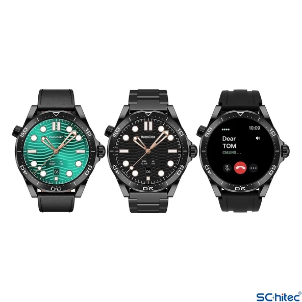 ScHitec RW48 Amoled Ekran Android İos HarmonyOs Uyumlu 3 Kordonlu Akıllı Saat Siyah - 4