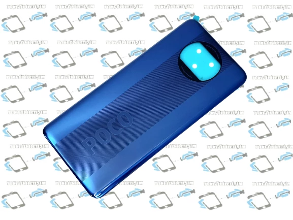 Tkgz Xiaomi Poco X3/Poco X3 NFC Arka Kapak Batarya Pil Kapağı (CAM) MAVİ