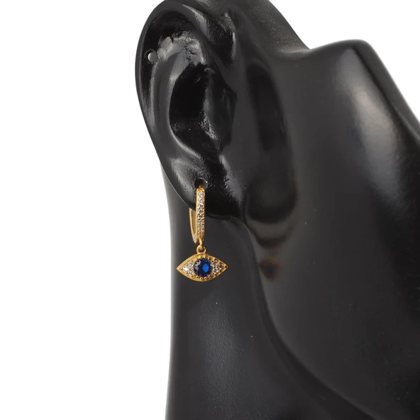 925 Ayar Gümüş Göz Modeli Halka Küpe - Resim 2