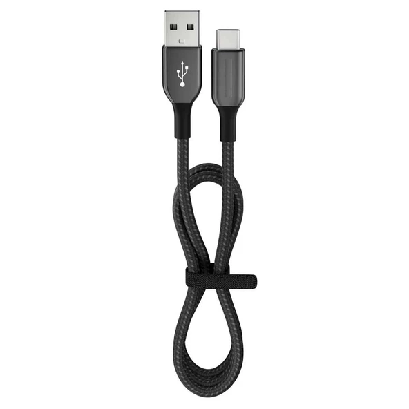 pilelistore 15 Watt 3A Usb-A To Type-C 1.2M Hızlı Şarj Kablosu Siyah FC36