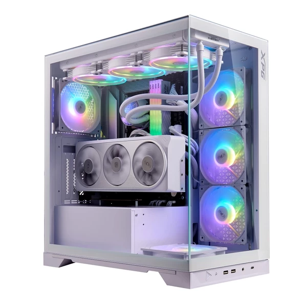 XPG Invader X White 5x ARGB Fan USB 3.2 Type-C  Riser+Gpu Holder ATX Gaming Kasa