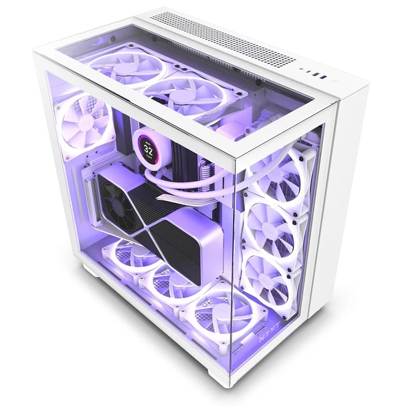 NZXT H9 Elite Beyaz Temperli Cam USB 3.2 ATX Mid Tower Kasa - 1