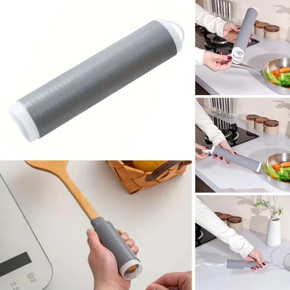 BUFFER® Isıya Dayanıklı Silikon Kauçuk Tencere,Kapı Tutma Kılıfı Kendinden Küçülen,Her Sapa Uyumlu Tava Kulp Yalıtımı 12-15 cm