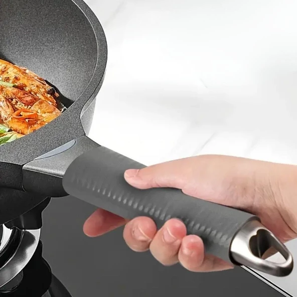 BUFFER® Isıya Dayanıklı Silikon Kauçuk Tencere,Kapı Tutma Kılıfı Kendinden Küçülen,Her Sapa Uyumlu Tava Kulp Yalıtımı 12-15 cm - 3