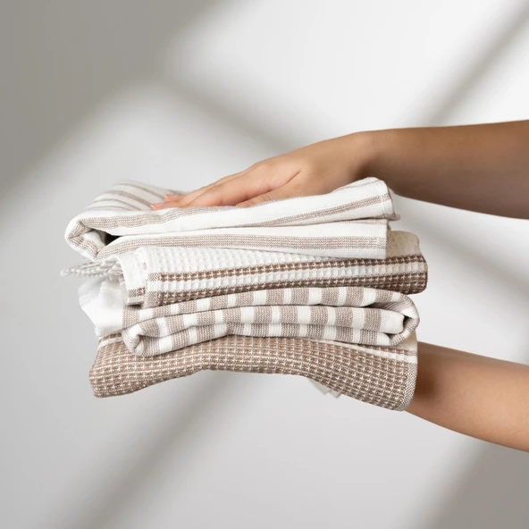 Soley | İzay | %100 Pamuk 4'lü Mutfak Havlusu Seti