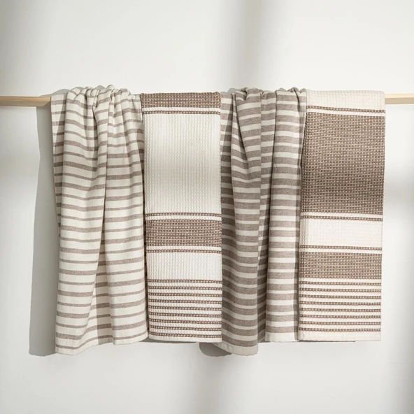 Soley | İzay | %100 Pamuk 4'lü Mutfak Havlusu Seti - 2