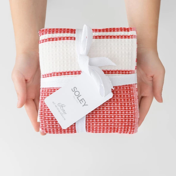 Soley | İzay | %100 Pamuk 4'lü Mutfak Havlusu Seti - 10