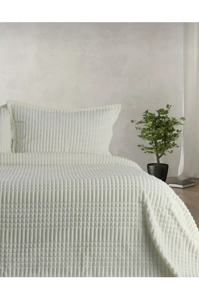 Merinos Modern Line 3 Parça Battaniye Seti Kemik - 2
