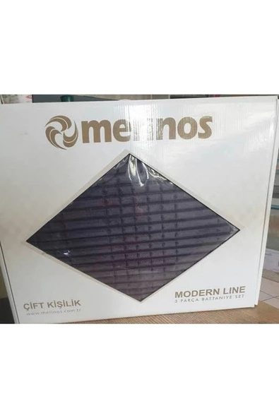 Merinos Modern Line 3 Parça Battaniye Seti Antrasit Renk - 3