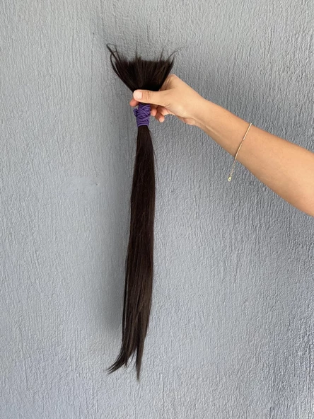 Sentetik - Gerçek Karşım İnsan Saçı 60cm 4 Bağ 390 Gram - 6