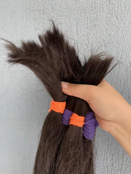 Sentetik - Gerçek Karşım İnsan Saçı 60cm 4 Bağ 390 Gram - 3