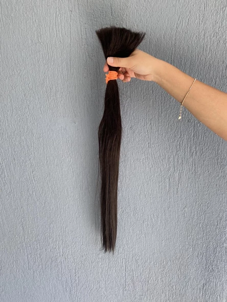 Sentetik - Gerçek Karşım İnsan Saçı 60cm 4 Bağ 390 Gram - 8