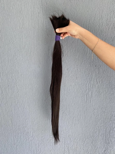 Sentetik - Gerçek Karşım İnsan Saçı 60cm 4 Bağ 390 Gram - 5