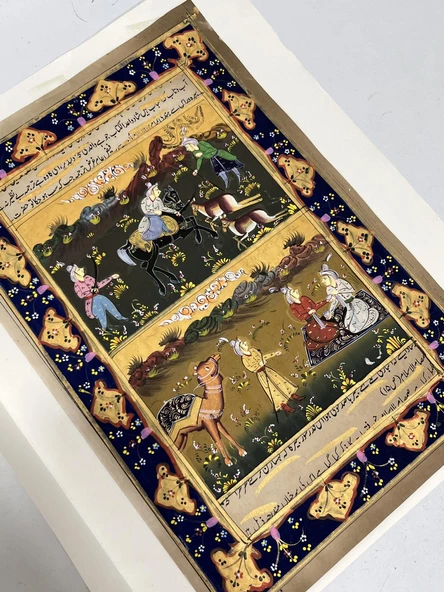 Soyluların İki Yüzü Adlı El Yapımı Minyatür Resim 31x21 cm - Resim 3