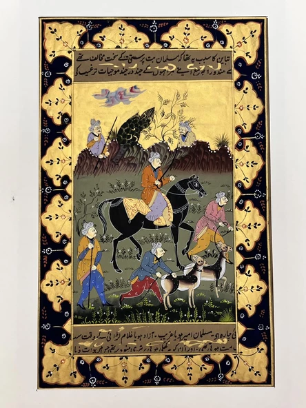 Soylu ve Gözcüleri Adlı El Yapımı Minyatür Resim 29,5x18,5 cm ürün görseli 1