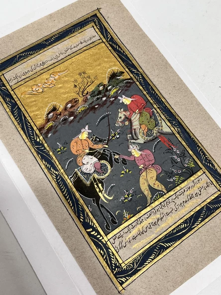 Soylu Savaşçıların Mücadelesi Adlı El Yapımı Minyatür Resim 21x12,5 cm - Resim 3