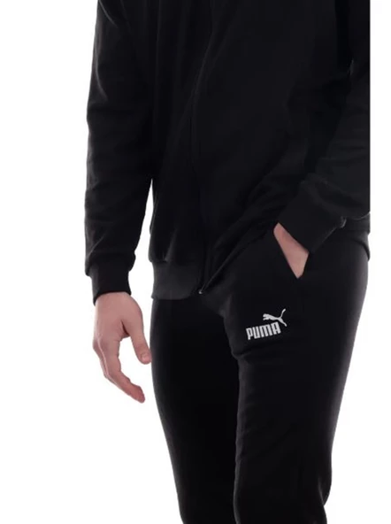 Puma Clean Sweat Siyah Erkek Eşofman Takımı - 585840 01 - 4