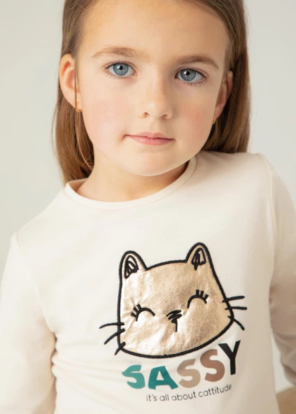 Mayoral Kız Çocuk Kolları Büzgülü Sweatshirt - 3