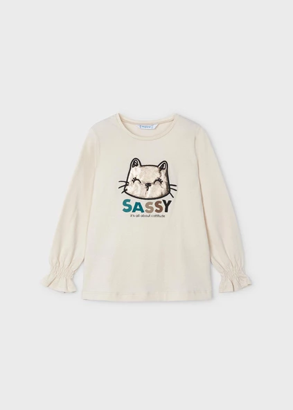 Mayoral Kız Çocuk Kolları Büzgülü Sweatshirt - 5