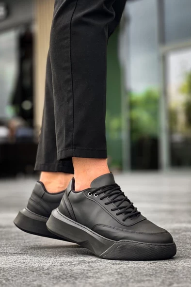 BA0354 Günlük  Bağcıklı Erkek Yüksek Siyah Taban Spor Ayakkabı ürün görseli