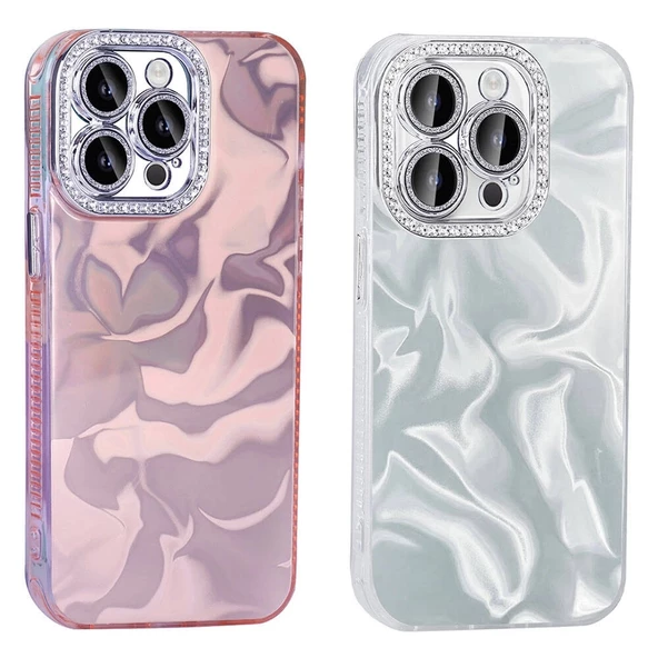 Apple iPhone 15 Pro Max Kılıf Airbagli Parlak Taş Detay Tasarımlı Redclick Esila Kapak - Resim 6