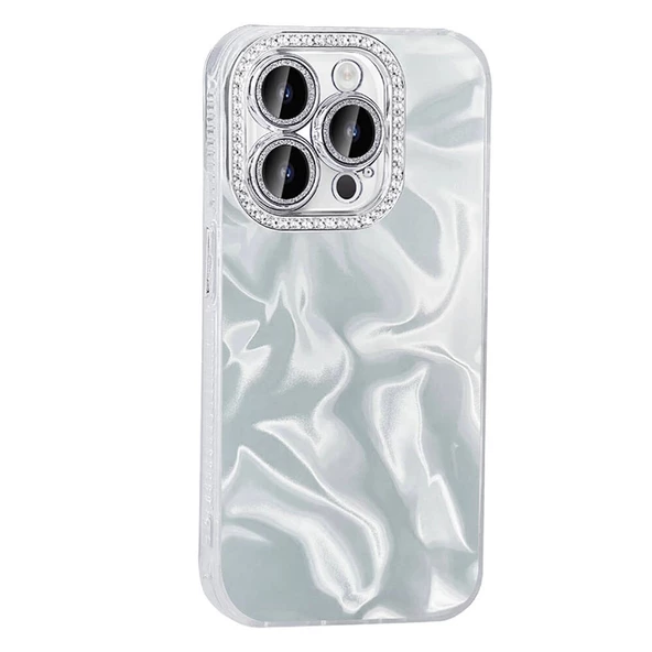 Apple iPhone 14 Pro Kılıf Airbagli Parlak Taş Detay Tasarımlı Redclick Esila Kapak - Resim 3